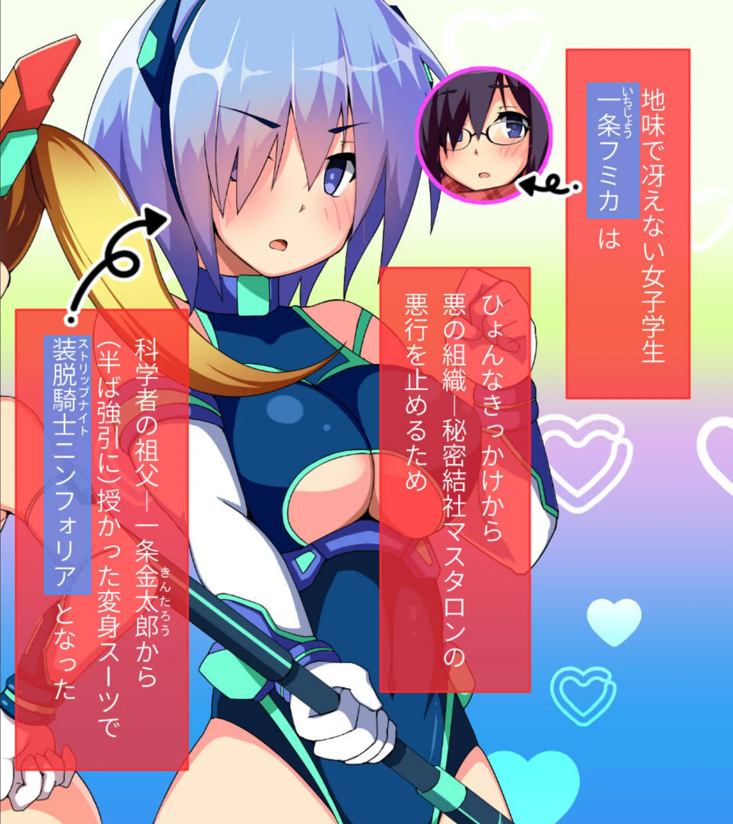 装脱騎士ニンフォリア CGノベル版 モザイク版 後編 〜真正ド痴女ヒロインズVS悪の手先のド百合ヒロイン〜 2ページ