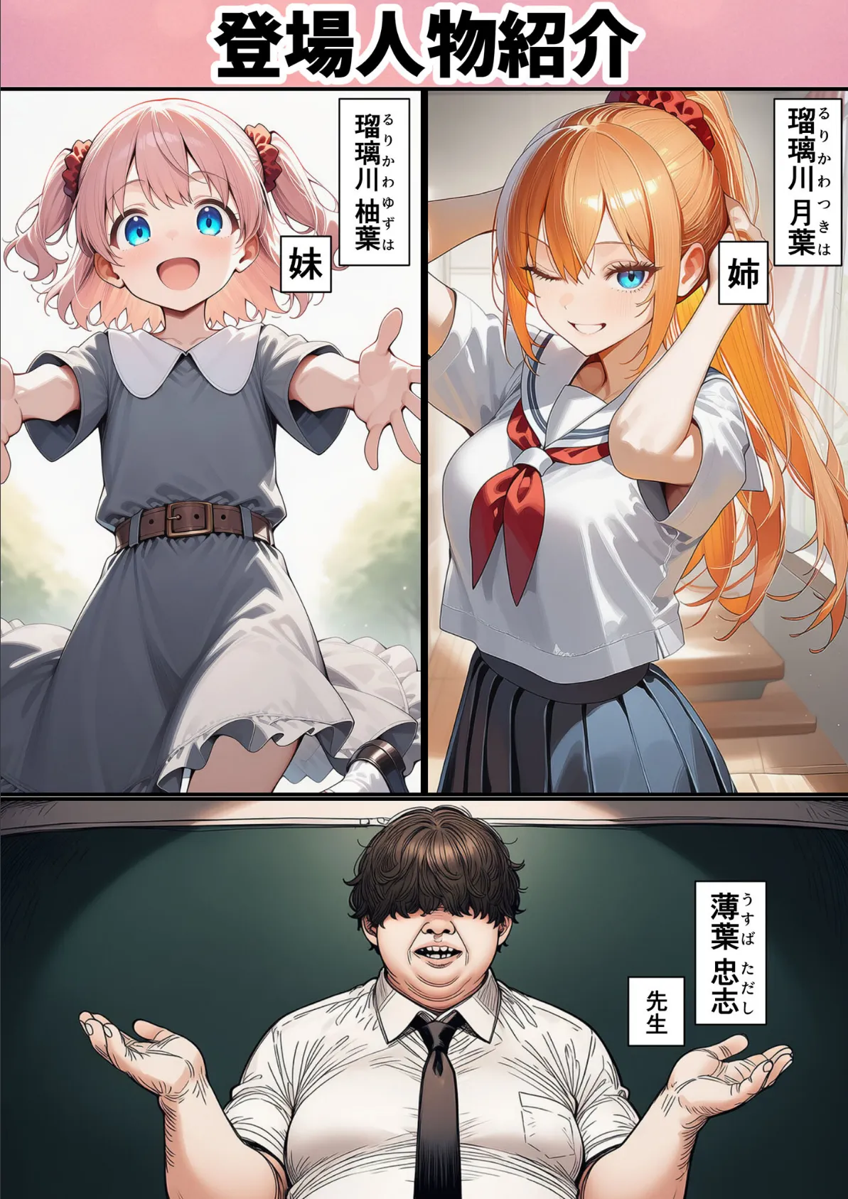 瑠璃川姉妹の羞恥被害 モザイク版 4ページ